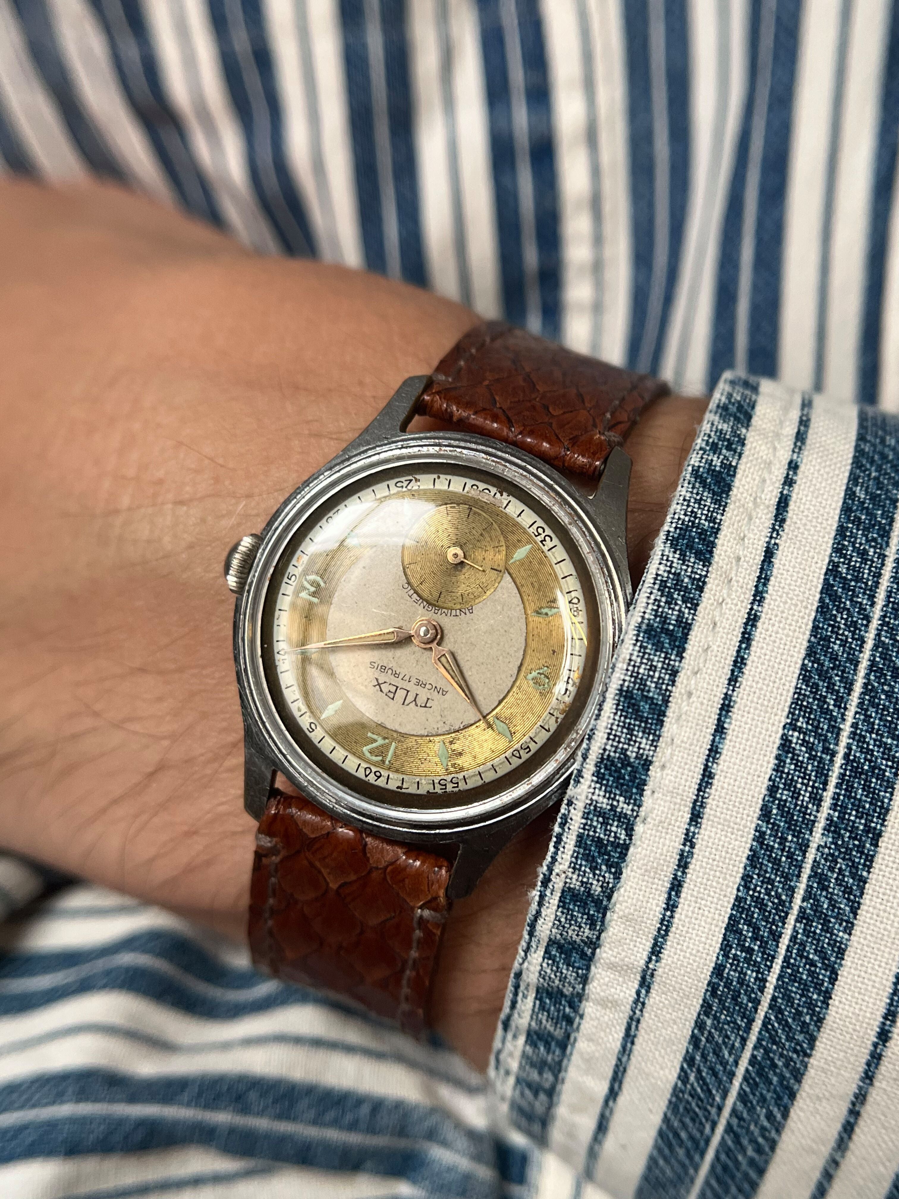 1950 Tylex cadran bi-colore or